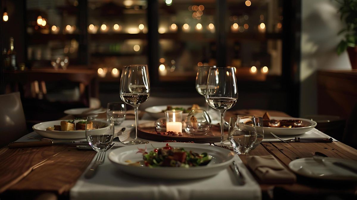 Wine service at Aura on the Rivers